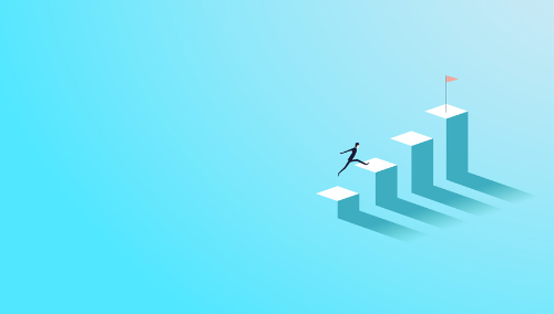 Climbing bar chart — growth trajectory