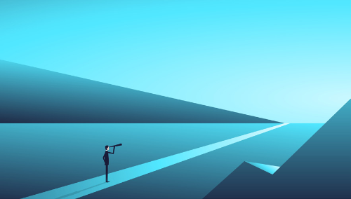 Founder looking to the horizon