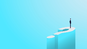 A founder standing on a question mark